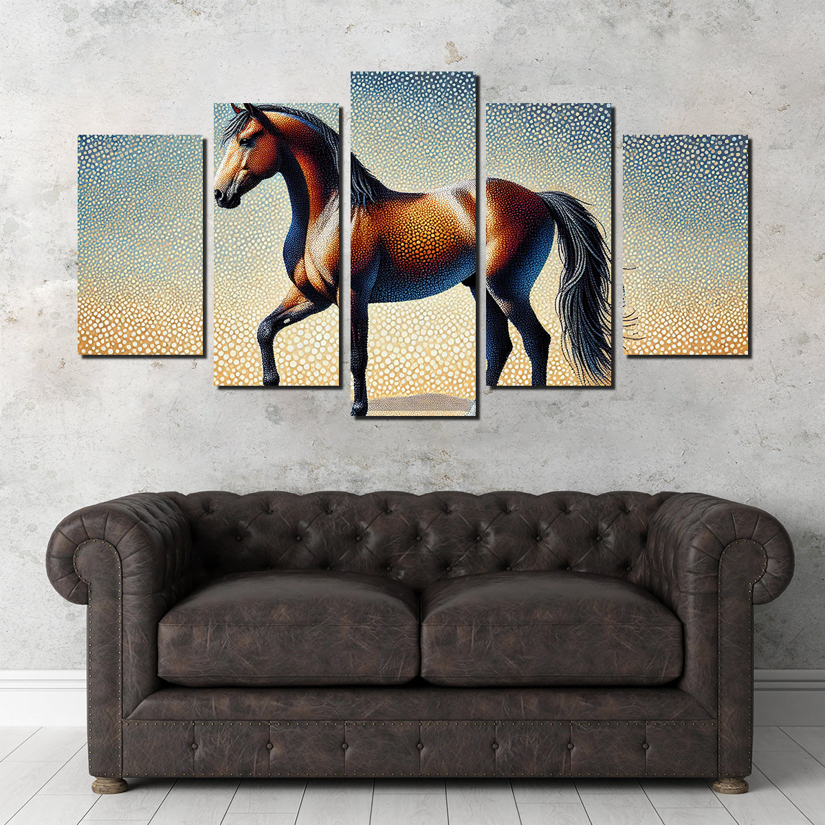 Pointillism Horse Wall Art