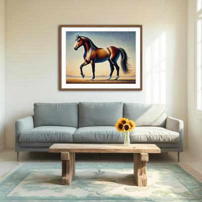 AUTO-MOCKUP ROOM | Pointillism Horse Wall Art