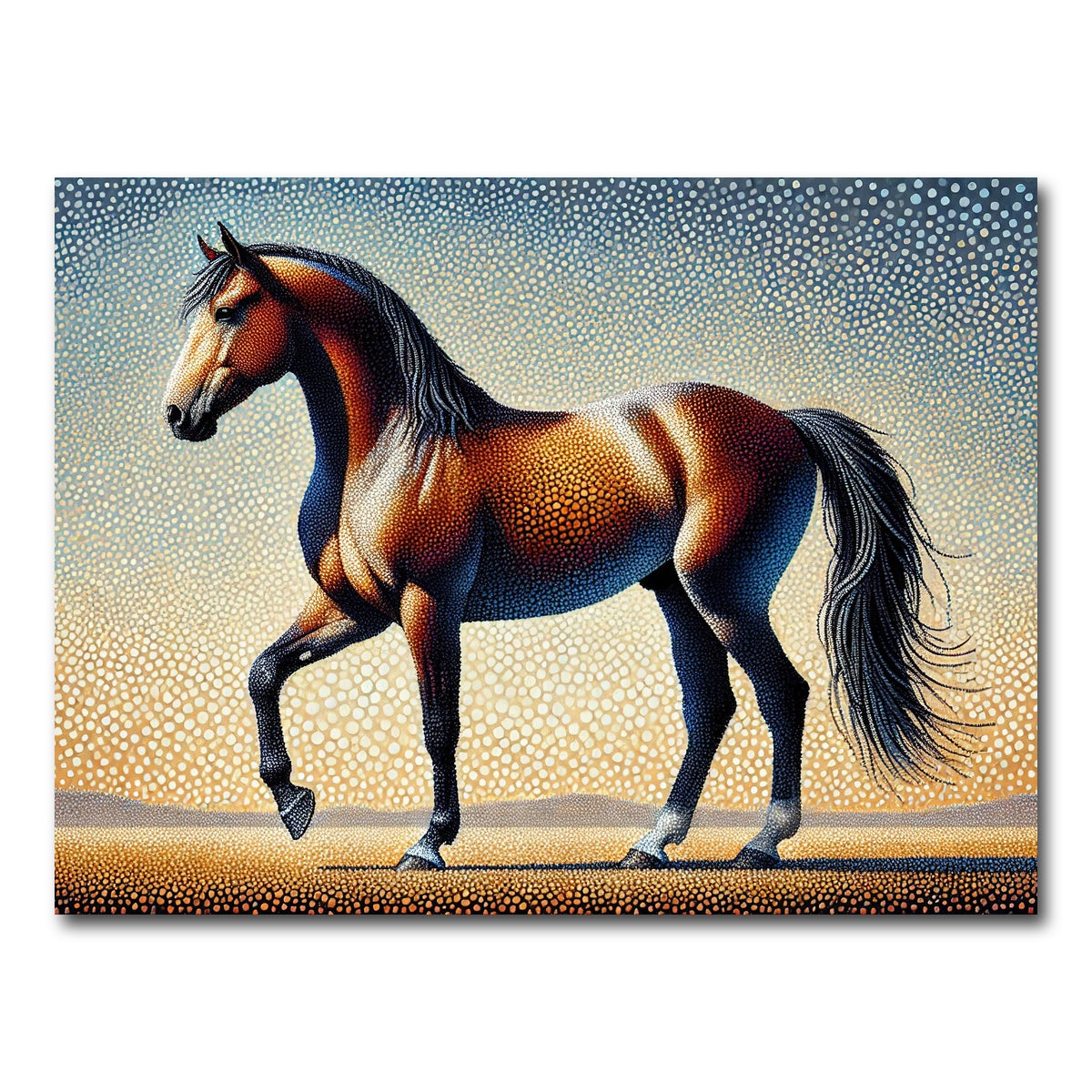 AUTO-MOCKUP WHITE | Pointillism Horse | 1 Piece | Gallery Wrap Canvas | group=4x3