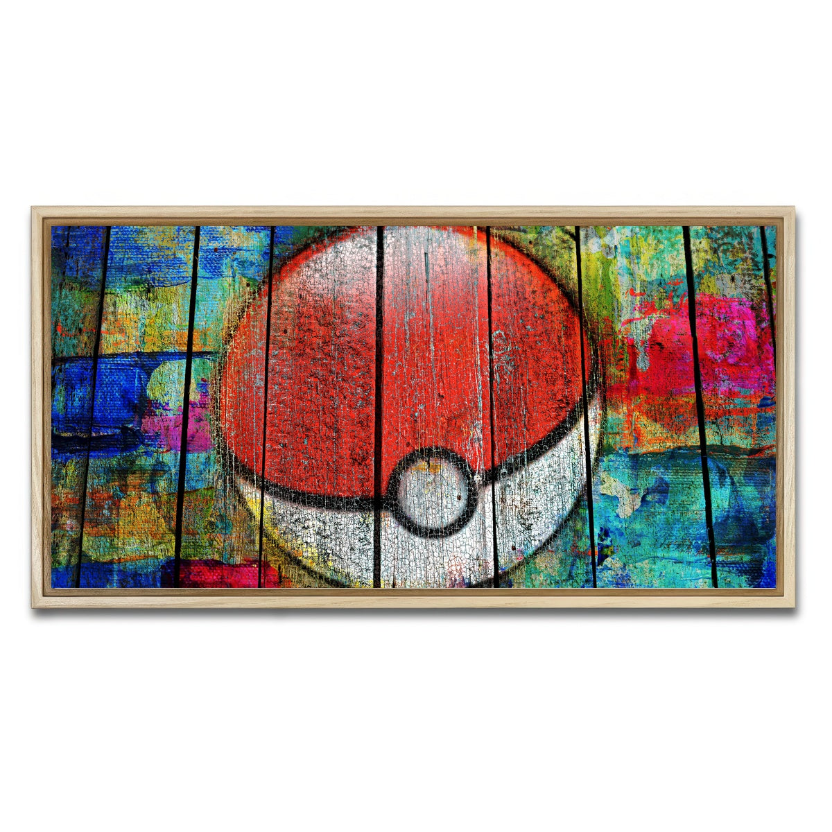 AUTO-MOCKUP WHITE | PokeBall | 1 Piece | Natural Framed Canvas | group=2x1