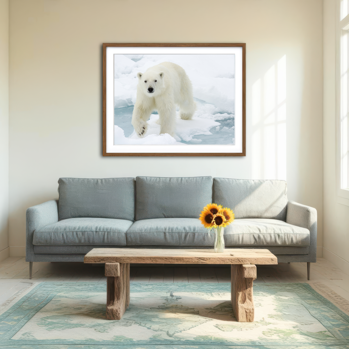 AUTO-MOCKUP ROOM | Polar Bear Wall Art
