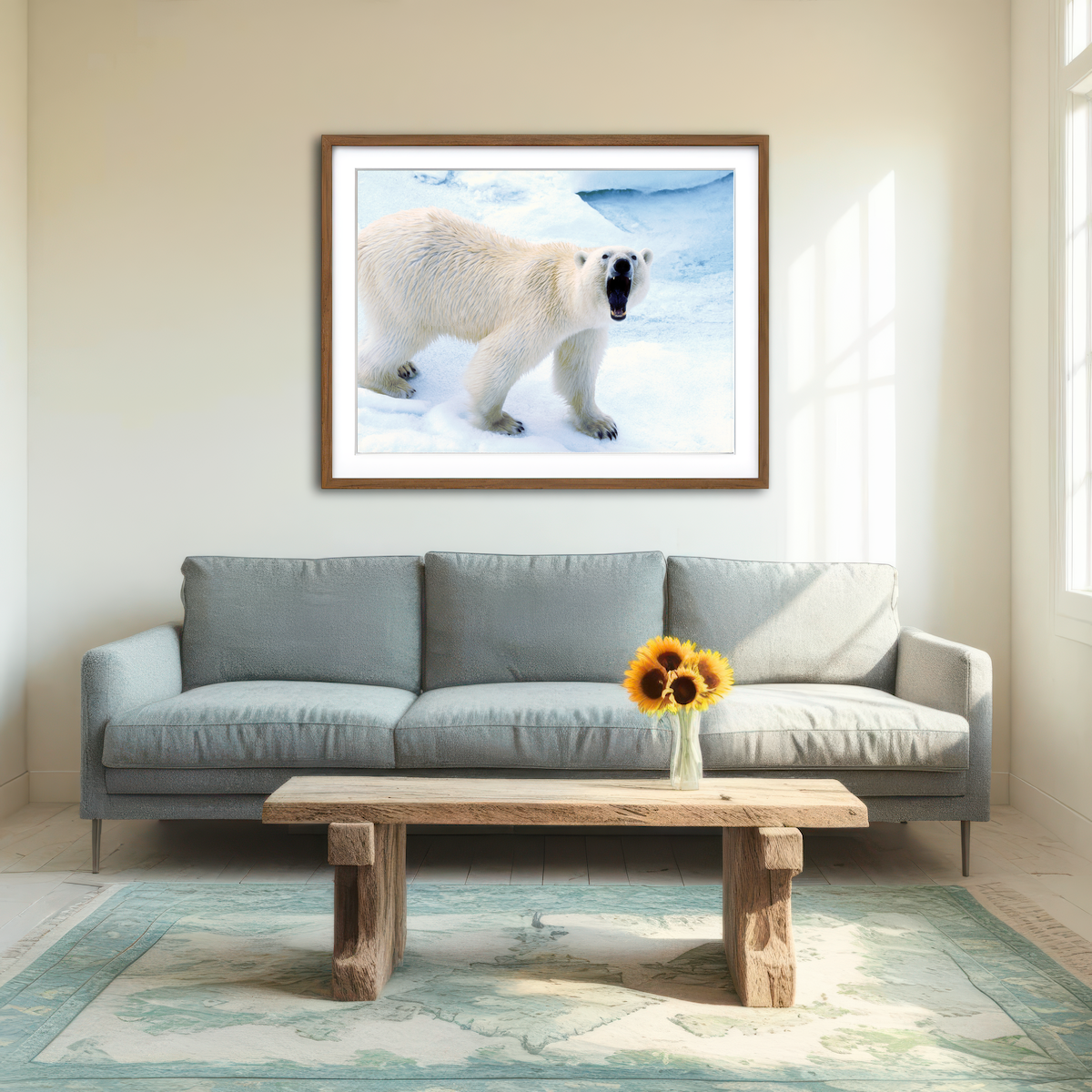 AUTO-MOCKUP ROOM | Polar Bear in Svalbard Norway Wall Art