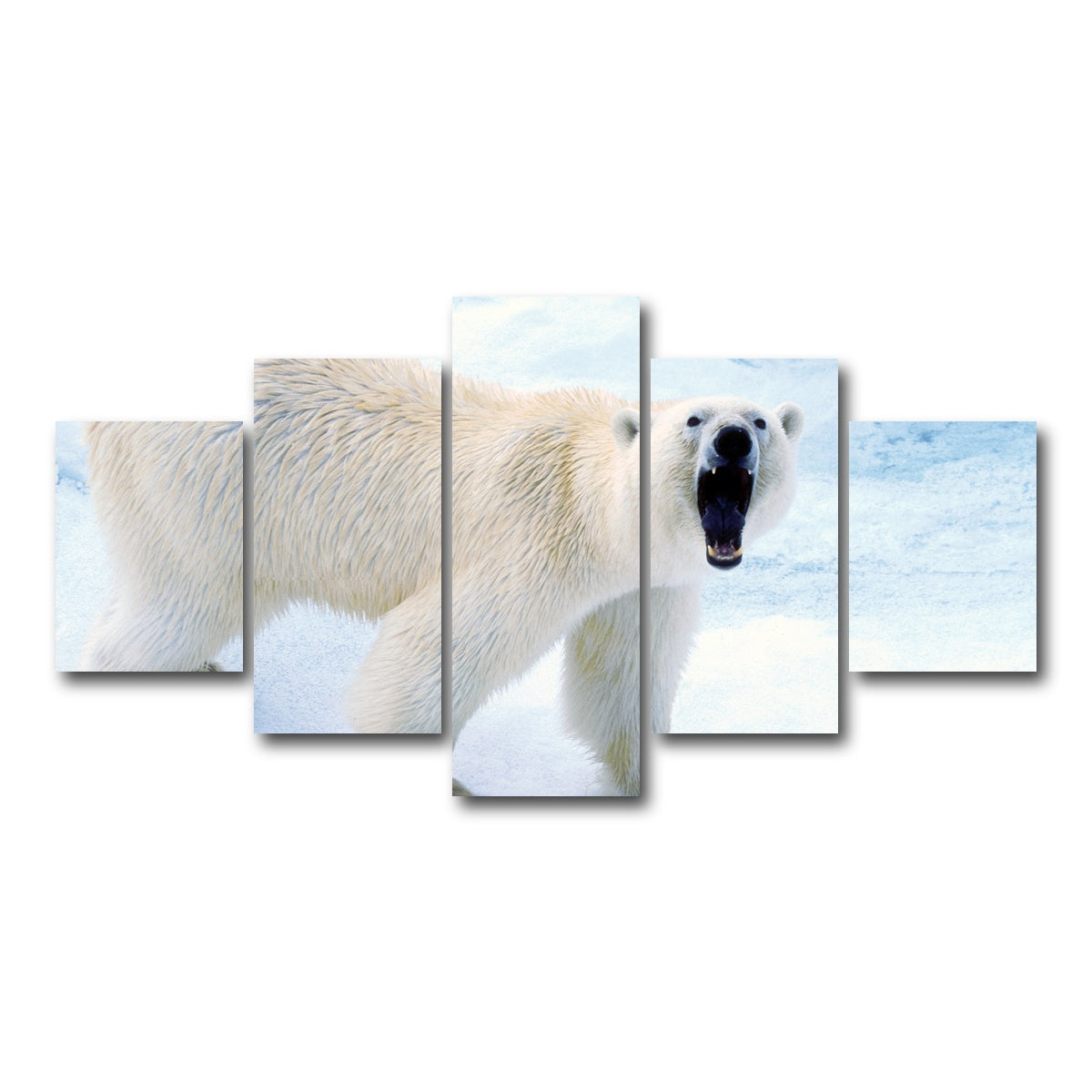AUTO-MOCKUP WHITE | Polar Bear in Svalbard Norway | 5 Piece | Gallery Wrap Canvas | group=5_short