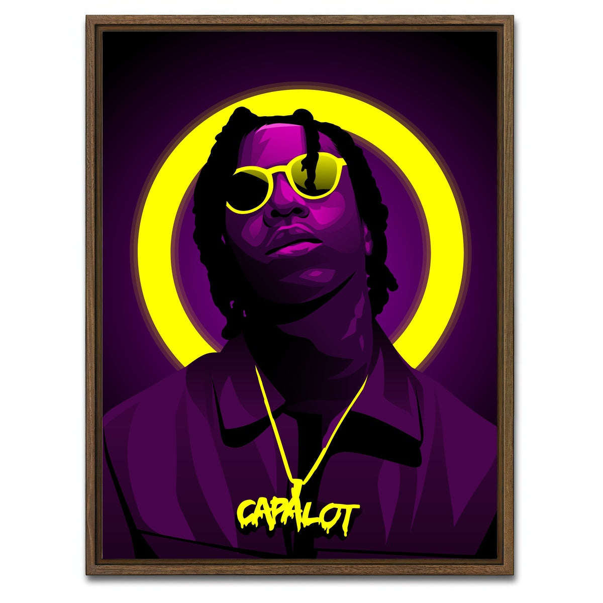 AUTO-MOCKUP WHITE | Polo G | 1 Piece | Walnut Framed Canvas | group=3x4