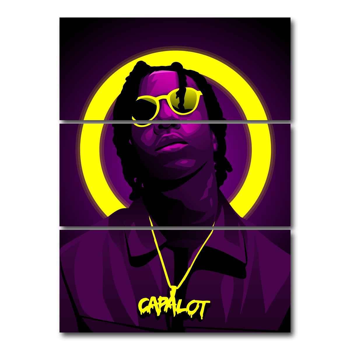 AUTO-MOCKUP WHITE | Polo G | 3 Piece | Gallery Wrap Canvas | group=8x18_stacked