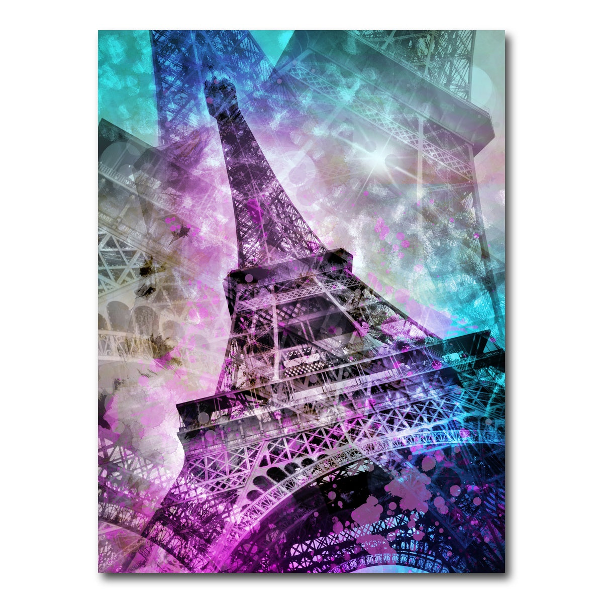 AUTO-MOCKUP WHITE | Pop Art Eiffel Tower | 1 Piece | Gallery Wrap Canvas | group=3x4