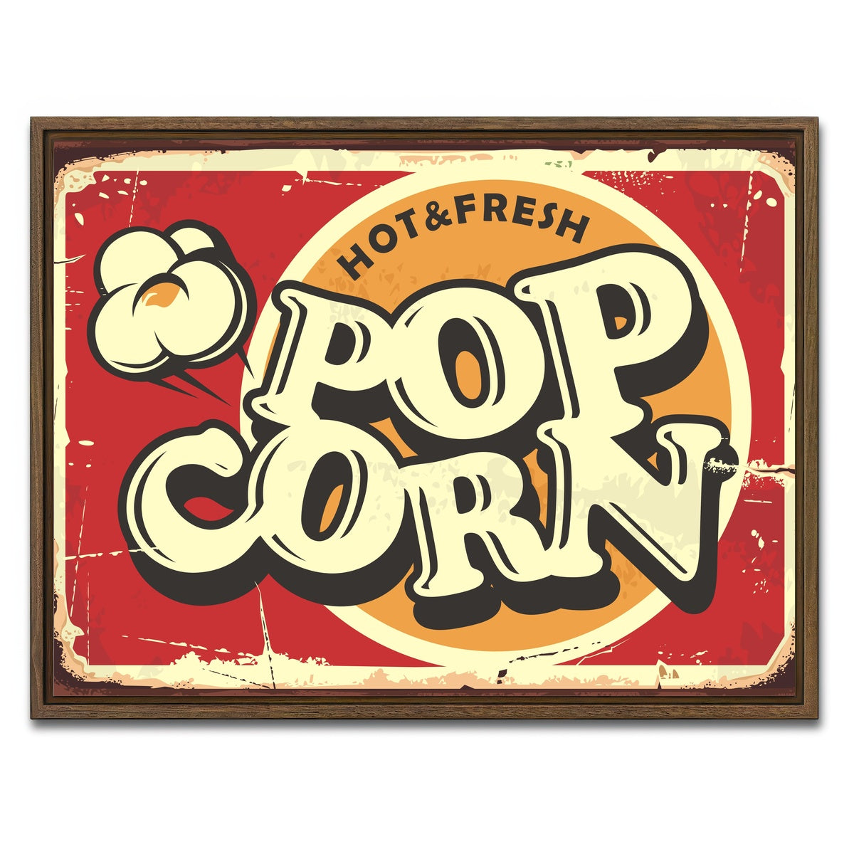 AUTO-MOCKUP WHITE | Pop Corn | 1 Piece | Walnut Framed Canvas | group=4x3