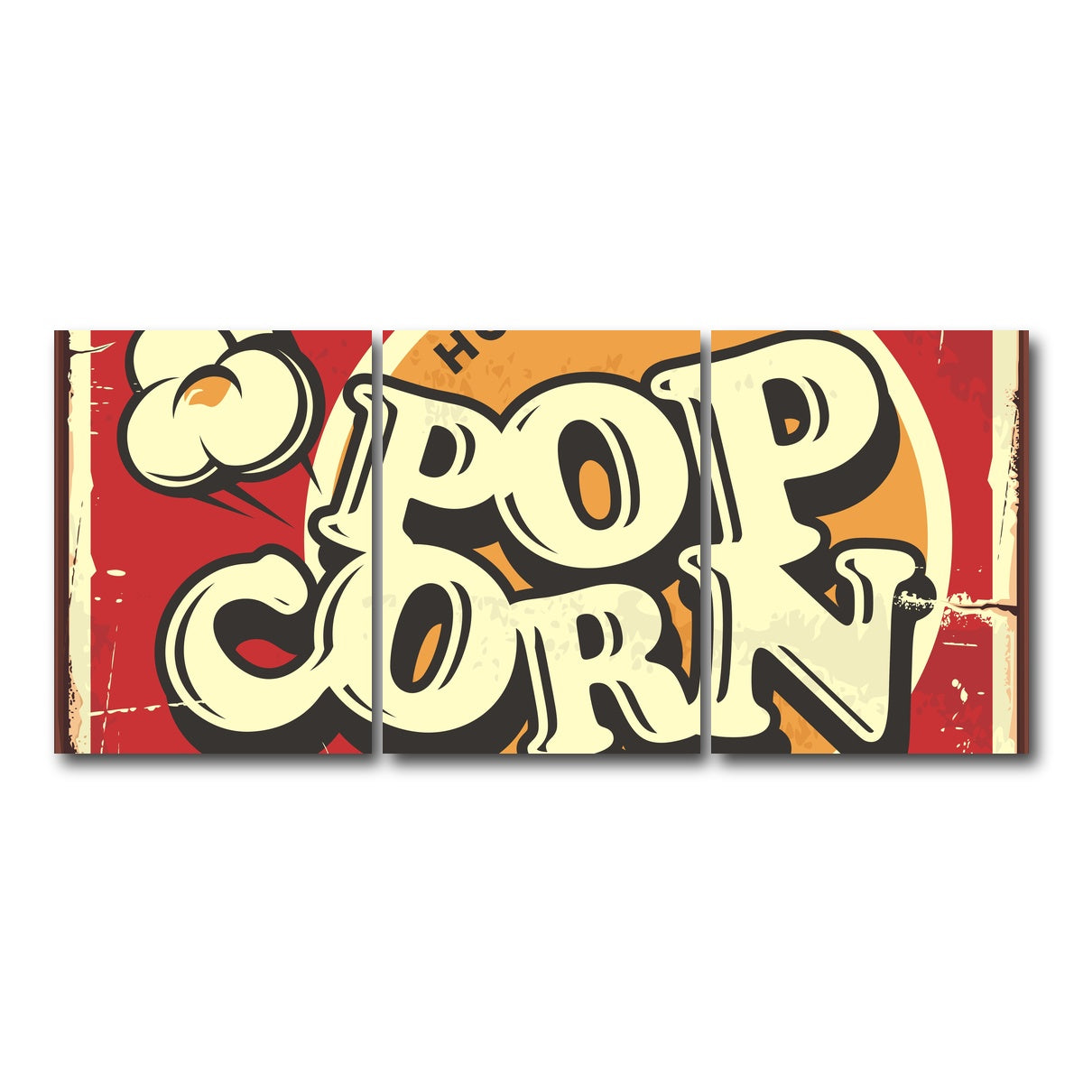 AUTO-MOCKUP WHITE | Pop Corn | 3 Piece | Gallery Wrap Canvas | group=18x24