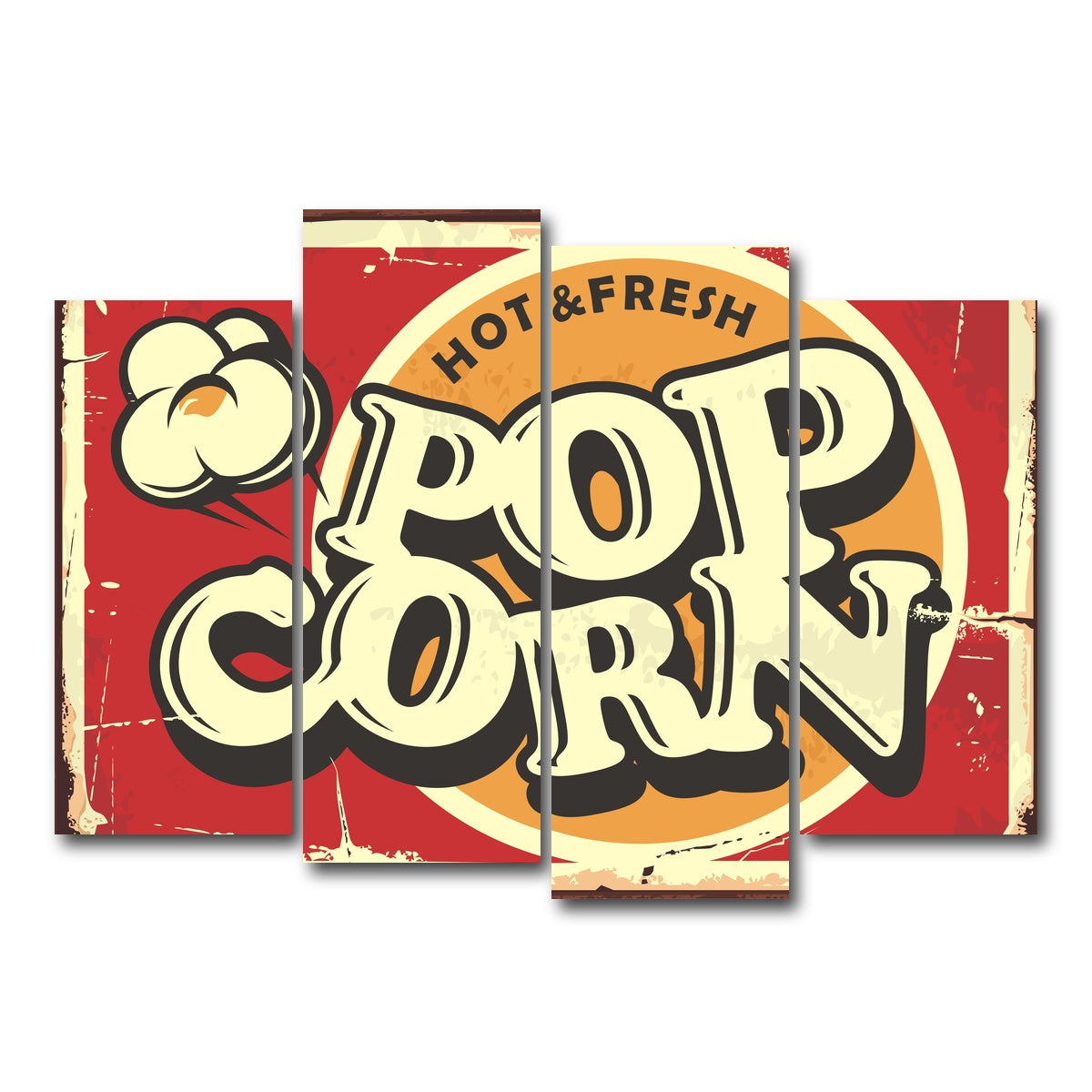 AUTO-MOCKUP WHITE | Pop Corn | 4 Piece | Gallery Wrap Canvas | group=4_normal