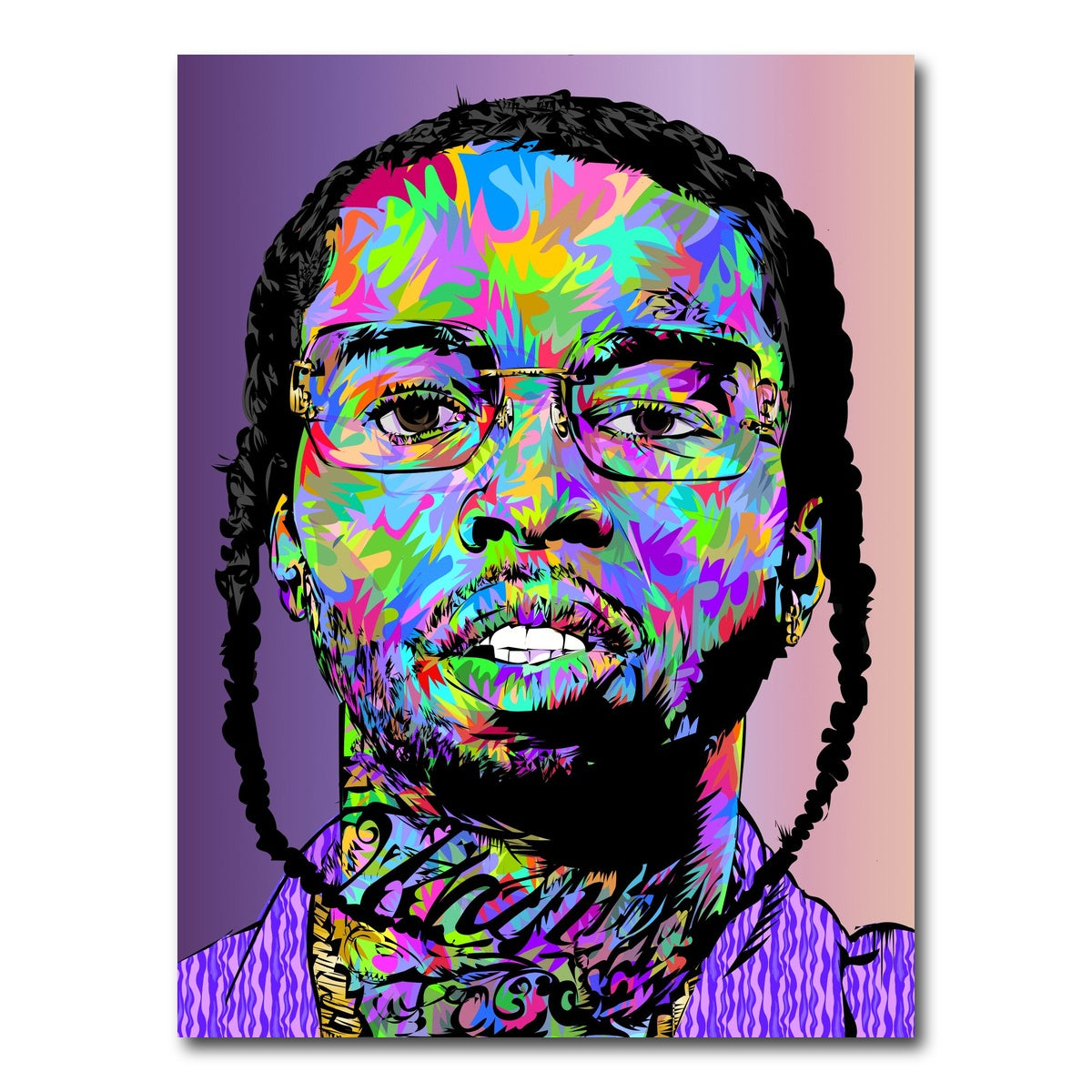 AUTO-MOCKUP WHITE | Pop Smoke Abstract | 1 Piece | Gallery Wrap Canvas | group=3x4