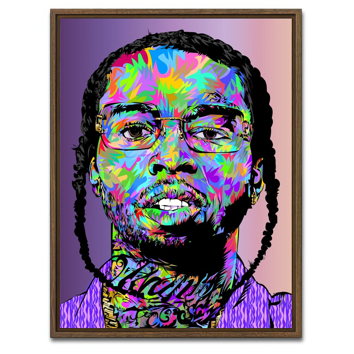 AUTO-MOCKUP WHITE | Pop Smoke Abstract | 1 Piece | Walnut Framed Canvas | group=3x4