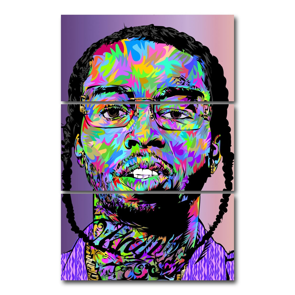 AUTO-MOCKUP WHITE | Pop Smoke Abstract | 3 Piece | Gallery Wrap Canvas | group=12x24_stacked