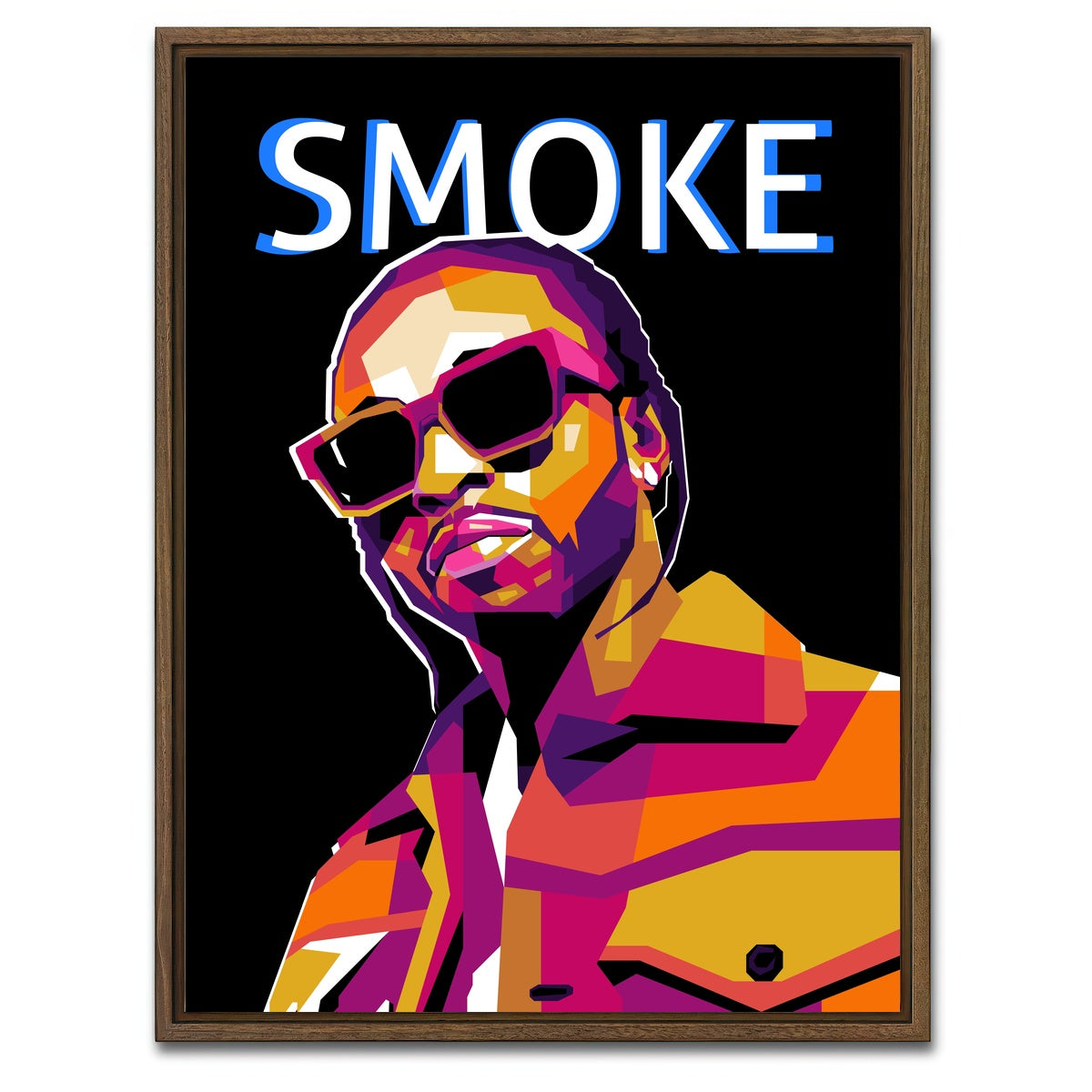 AUTO-MOCKUP WHITE | Pop Smoke WPAP | 1 Piece | Walnut Framed Canvas | group=3x4