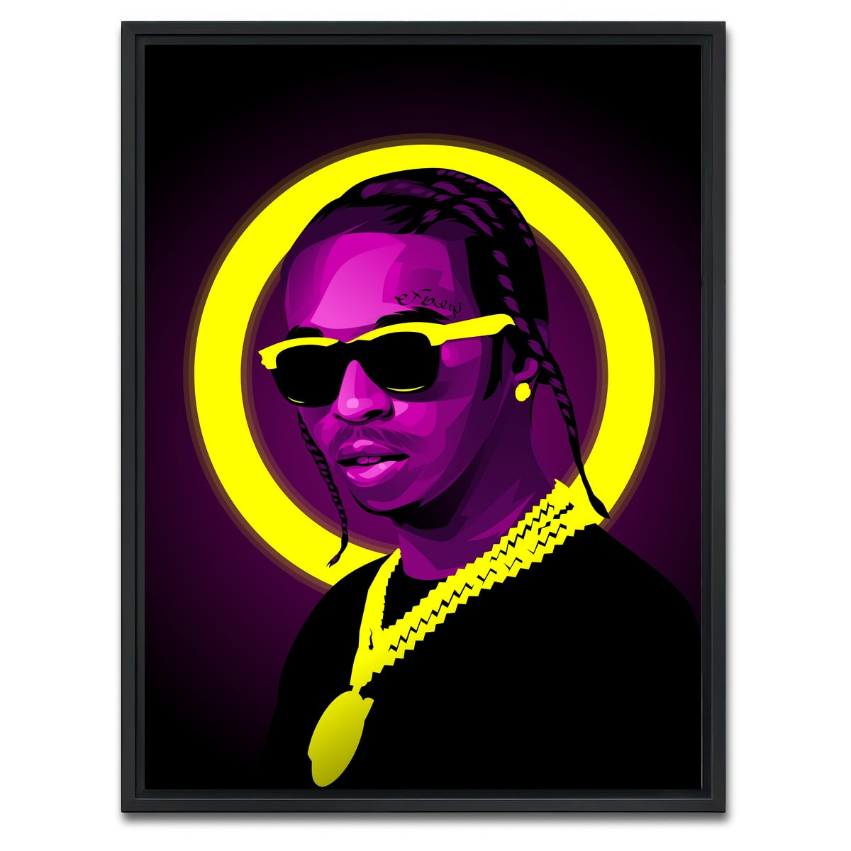 AUTO-MOCKUP WHITE | Pop Smoke | 1 Piece | Black Framed Canvas | group=3x4