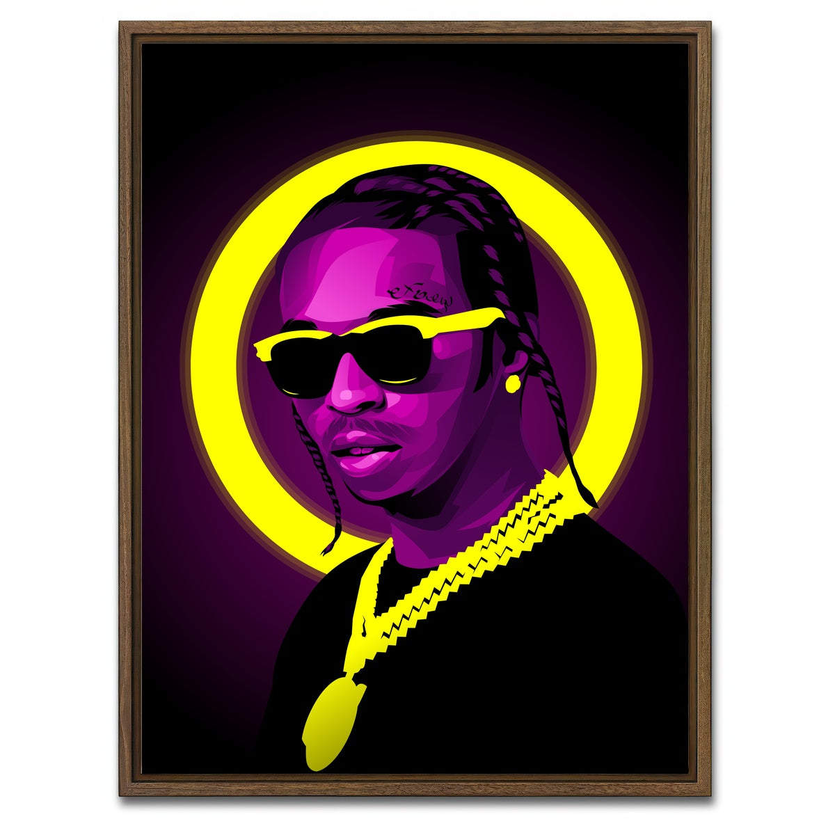 AUTO-MOCKUP WHITE | Pop Smoke | 1 Piece | Walnut Framed Canvas | group=3x4