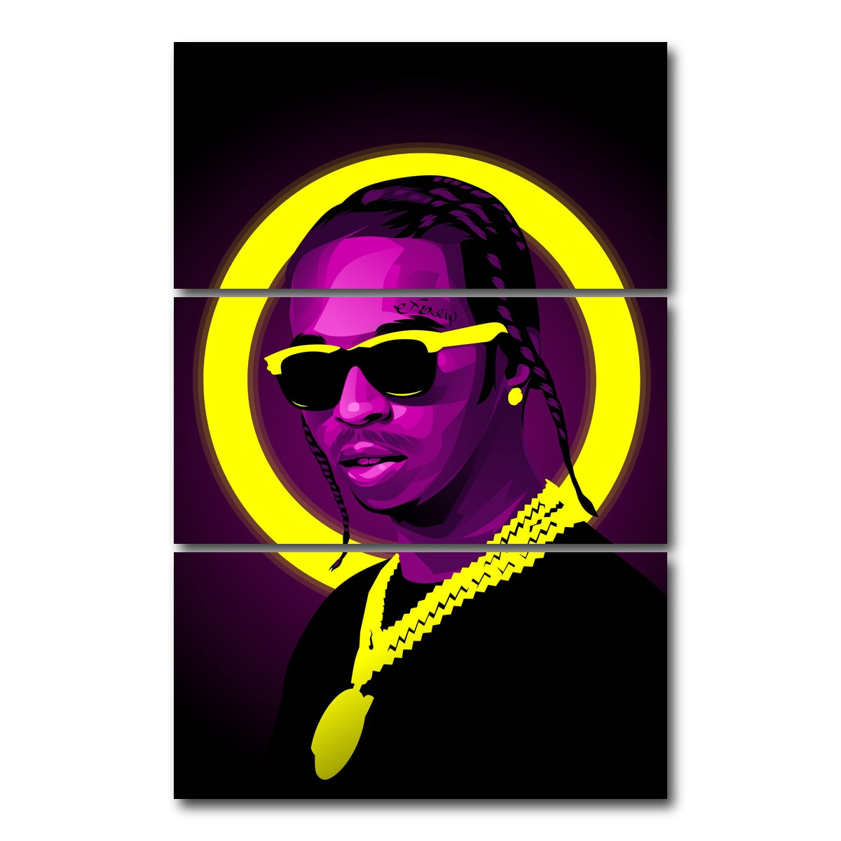 AUTO-MOCKUP WHITE | Pop Smoke | 3 Piece | Gallery Wrap Canvas | group=12x24_stacked