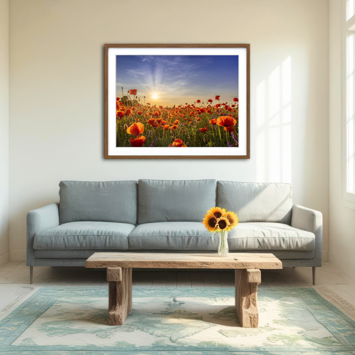 AUTO-MOCKUP ROOM | Poppies in the Evening Wall Art