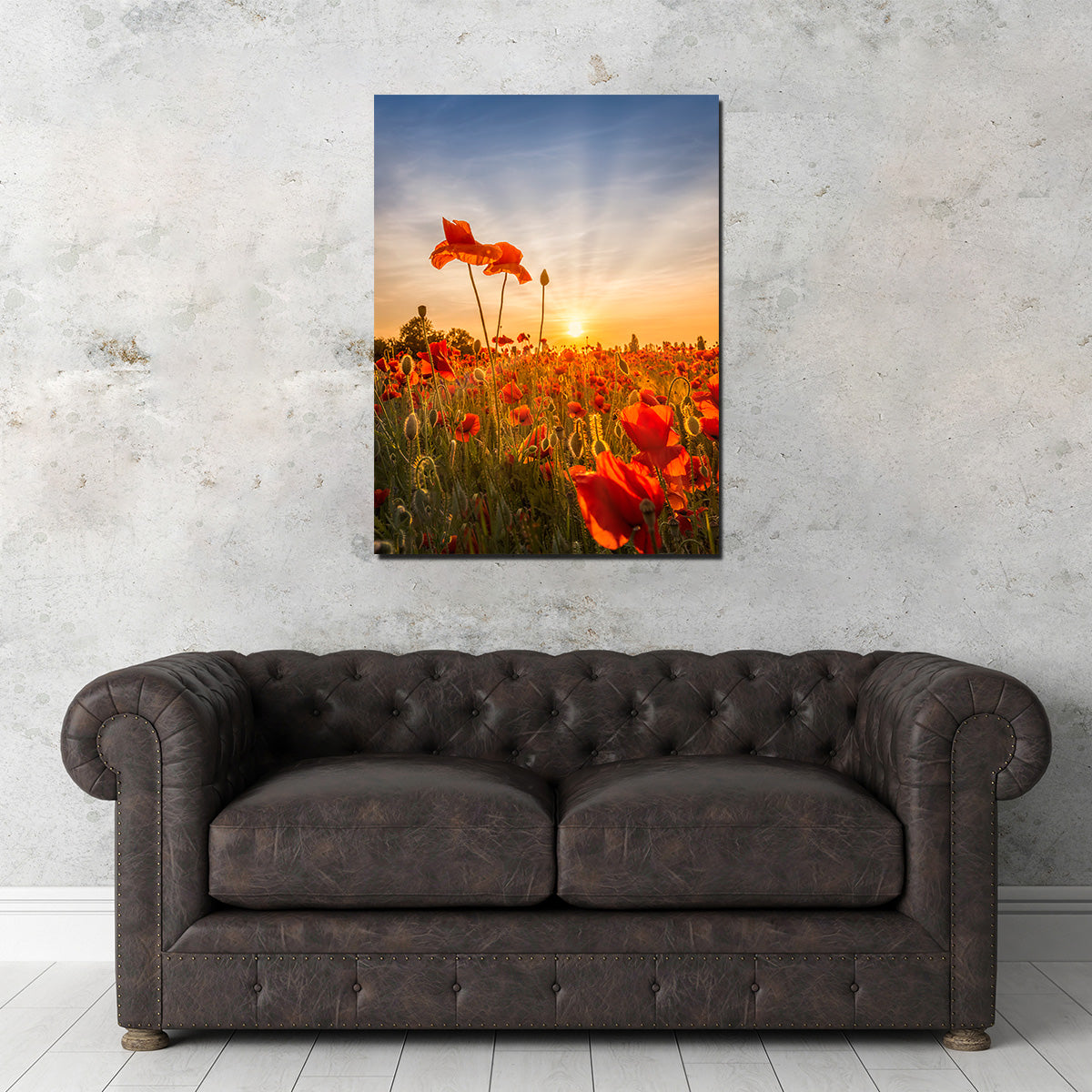 Poppies in sunset Wall Art