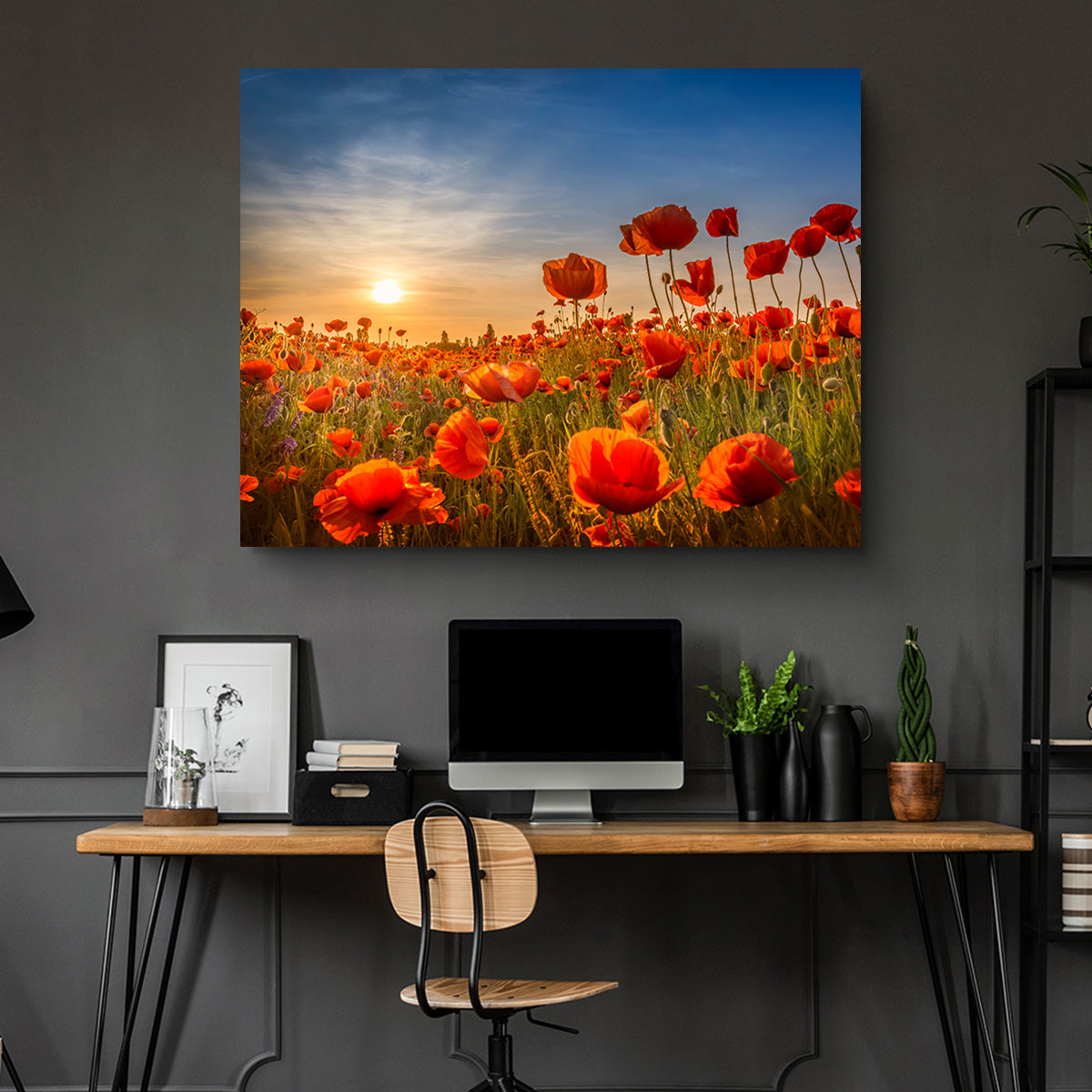 Poppies in the Sunset Wall Art