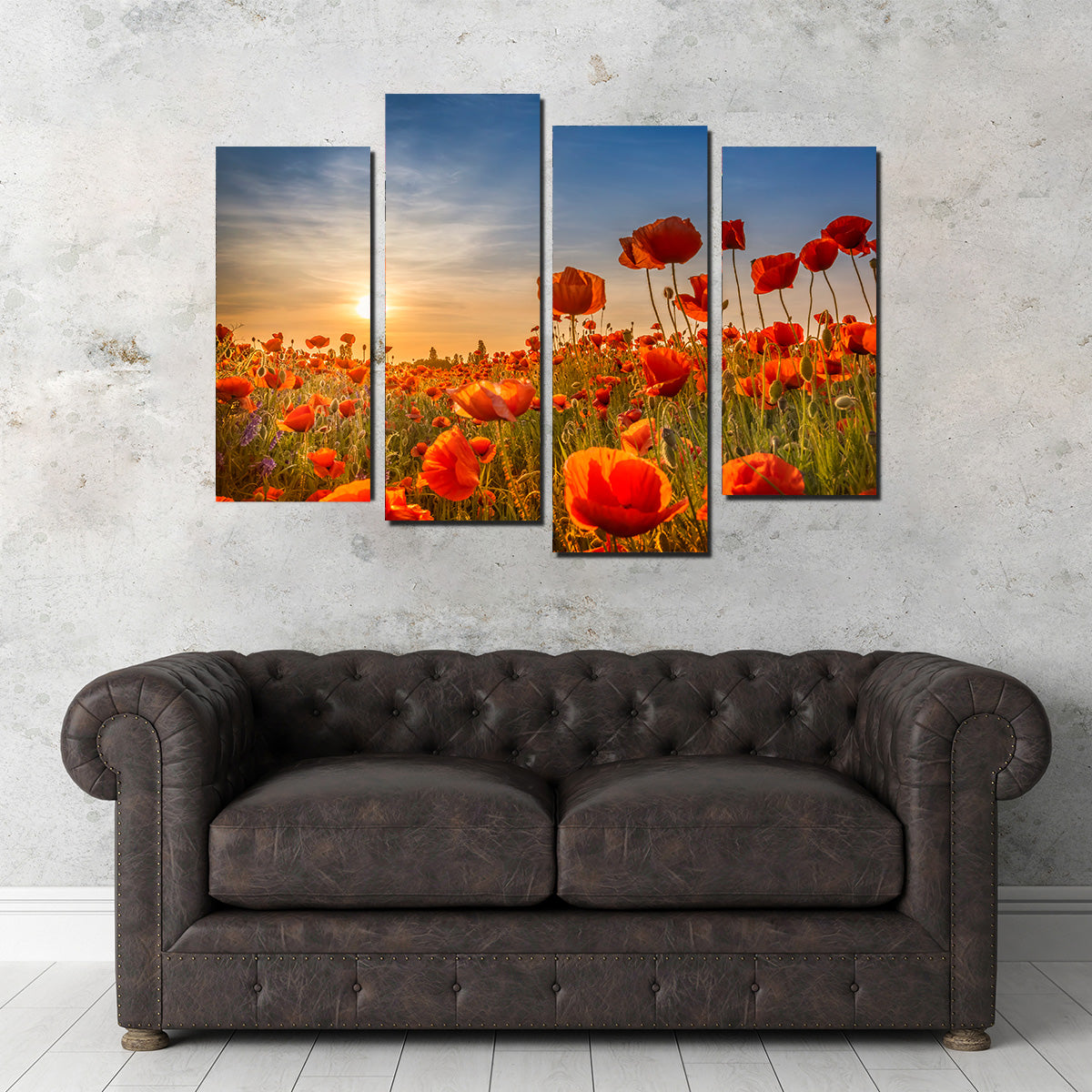 Poppies in the Sunset Wall Art