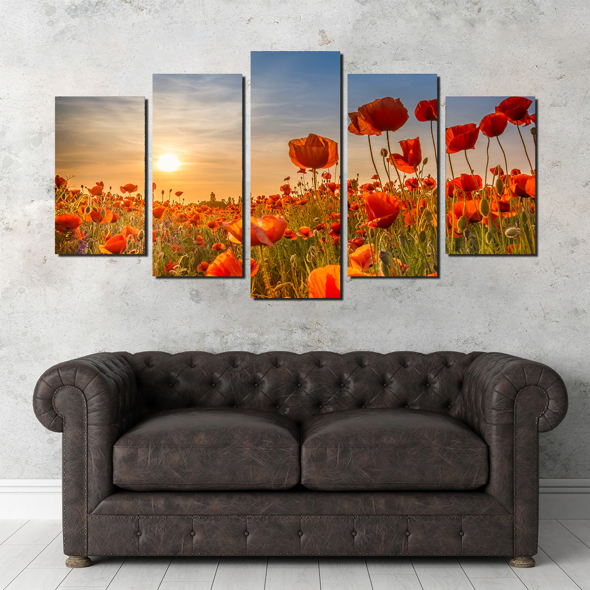 Poppies in the Sunset Wall Art