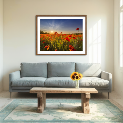 AUTO-MOCKUP ROOM | Poppy Field at Sunset Wall Art