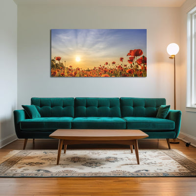 AUTO-MOCKUP ROOM | Poppy field in sunset