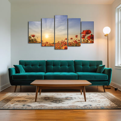 AUTO-MOCKUP ROOM | Poppy field in sunset