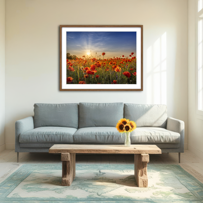 AUTO-MOCKUP ROOM | Poppy Idyll in Sunset Wall Art