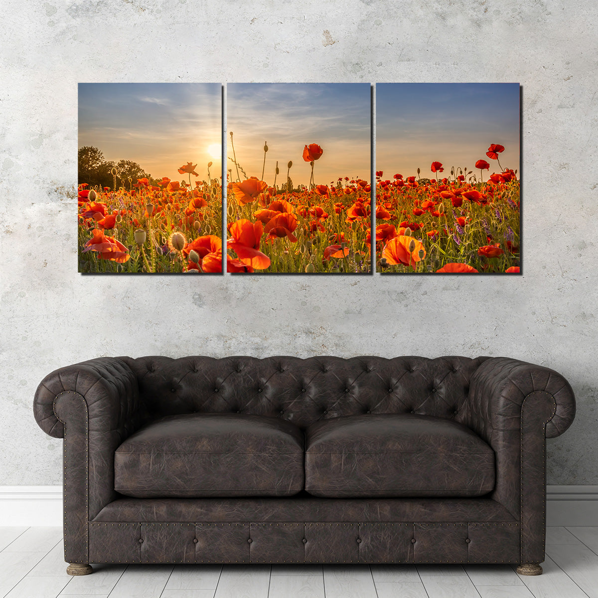 Poppy Idyll in Sunset Wall Art