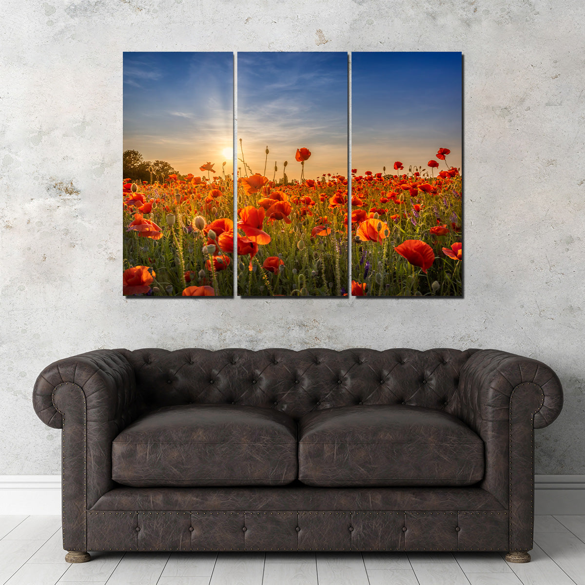 Poppy Idyll in Sunset Wall Art