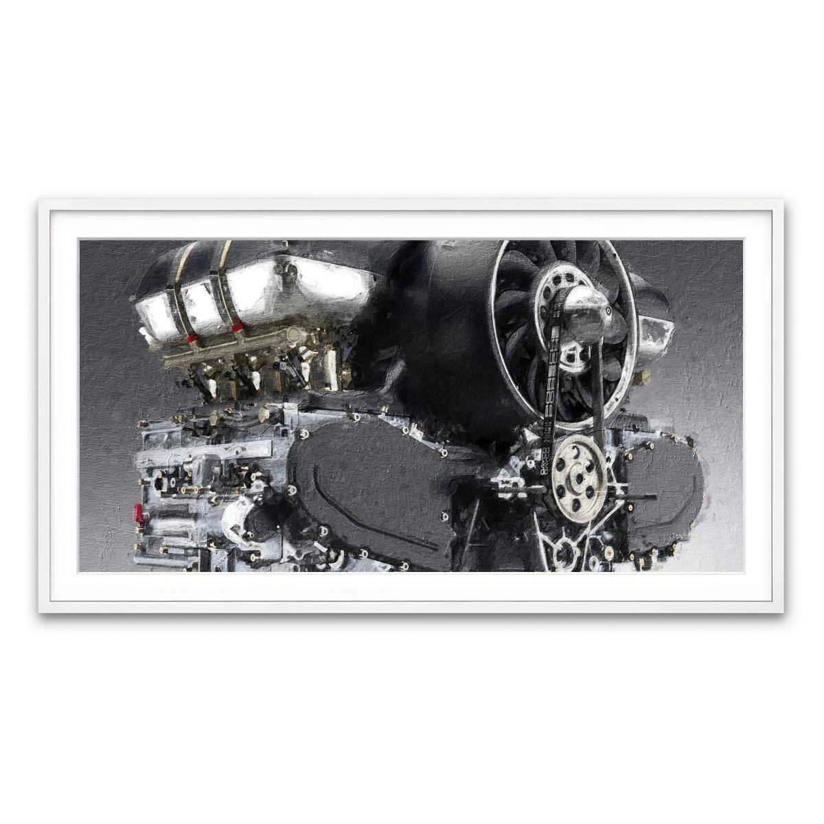 Framed Print 2x1 White