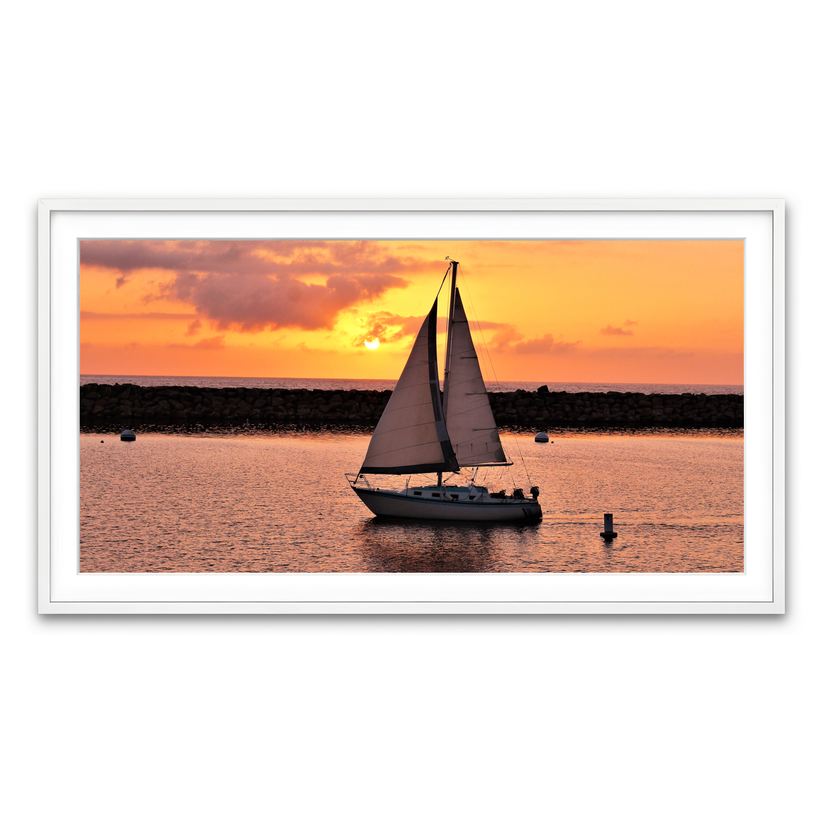 Framed Print 2x1 White