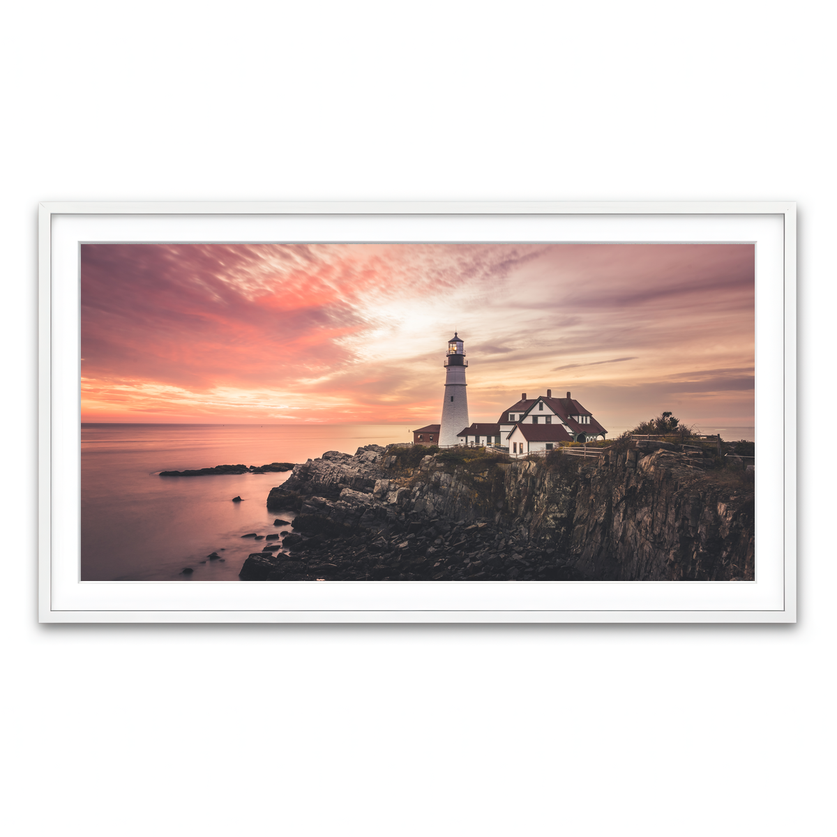 Framed Print 2x1 White