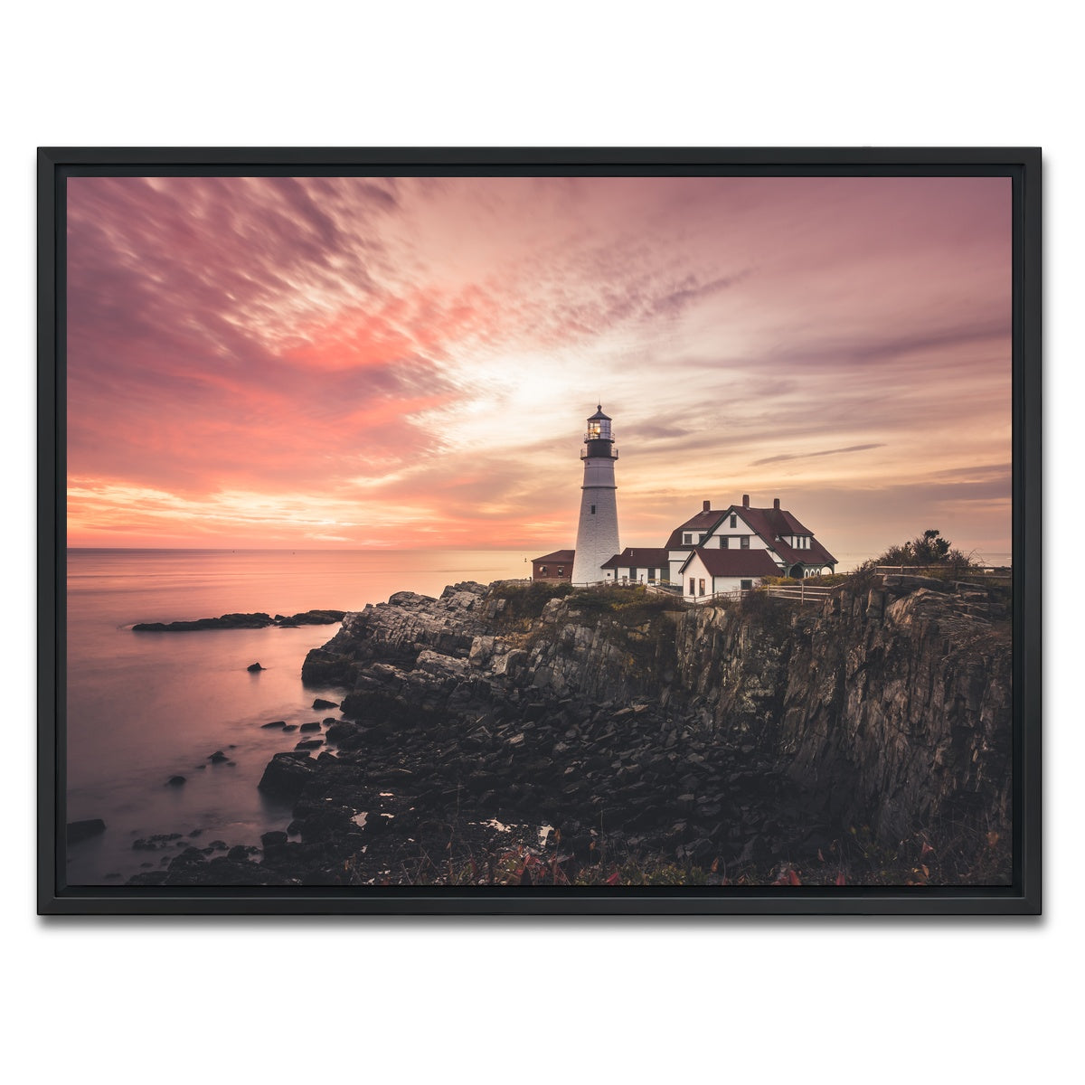 AUTO-MOCKUP WHITE | Portland Head Lighthouse | 1 Piece | Black Framed Canvas | group=4x3