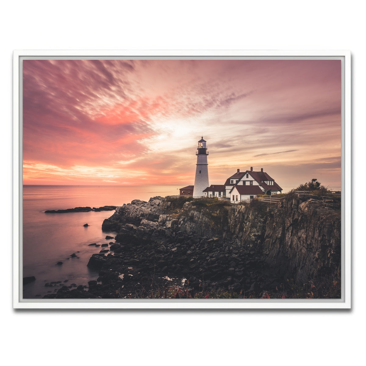 AUTO-MOCKUP WHITE | Portland Head Lighthouse | 1 Piece | White Framed Canvas | group=4x3