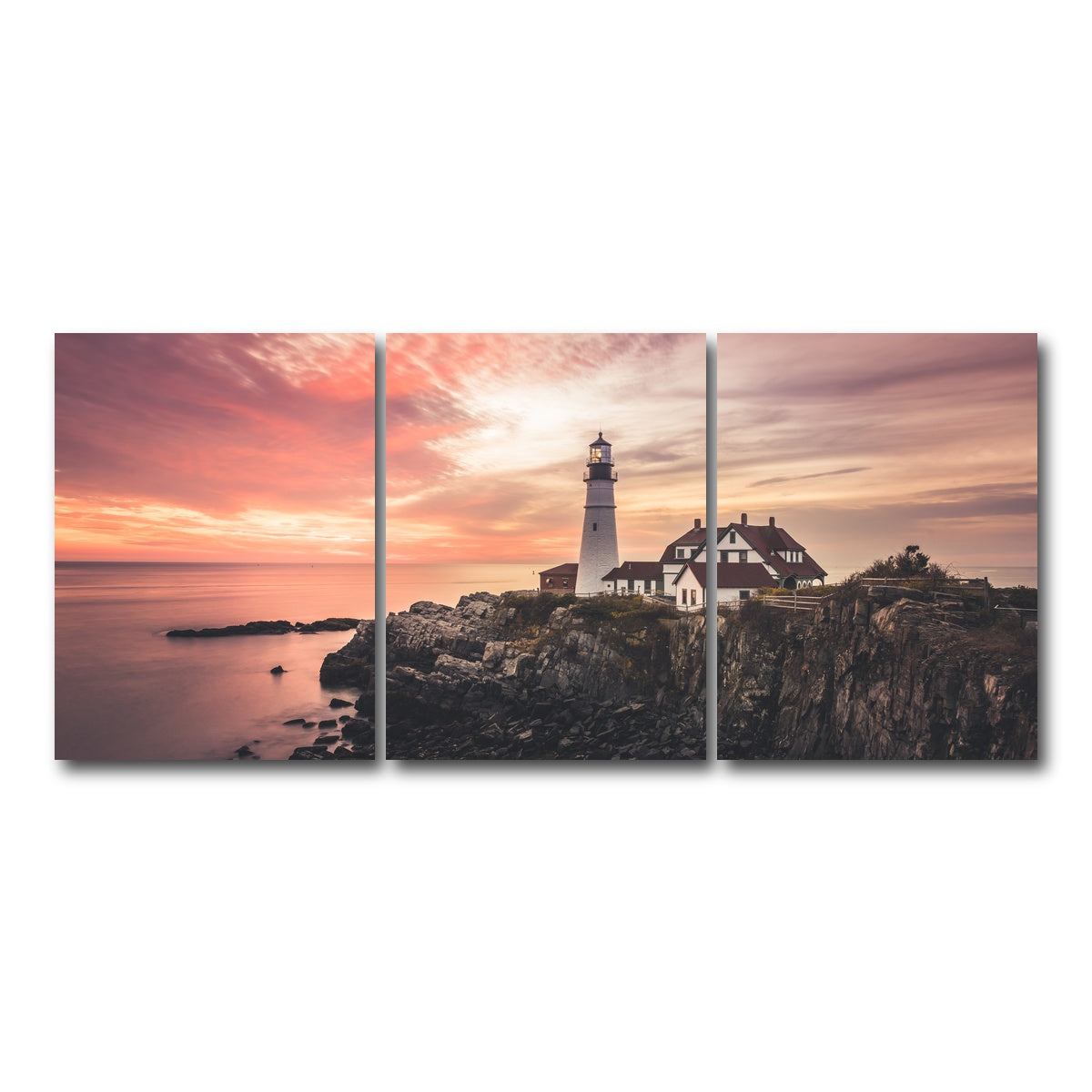 AUTO-MOCKUP WHITE | Portland Head Lighthouse | 3 Piece | Gallery Wrap Canvas | group=18x24