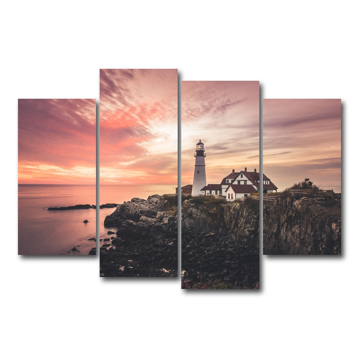 AUTO-MOCKUP WHITE | Portland Head Lighthouse | 4 Piece | Gallery Wrap Canvas | group=4_short