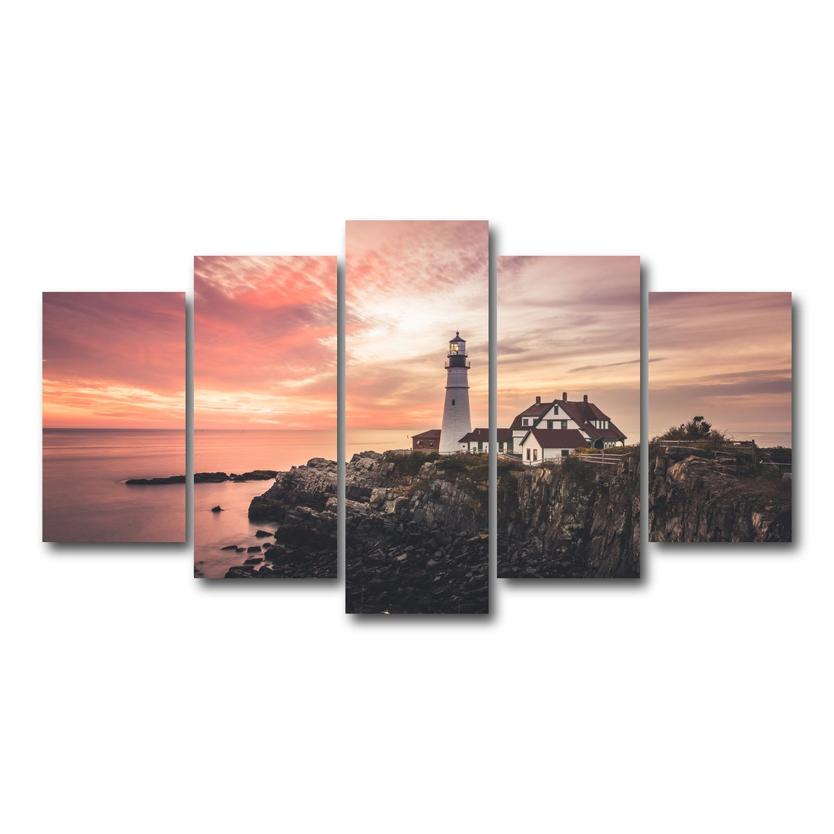 AUTO-MOCKUP WHITE | Portland Head Lighthouse | 5 Piece | Gallery Wrap Canvas | group=5_normal