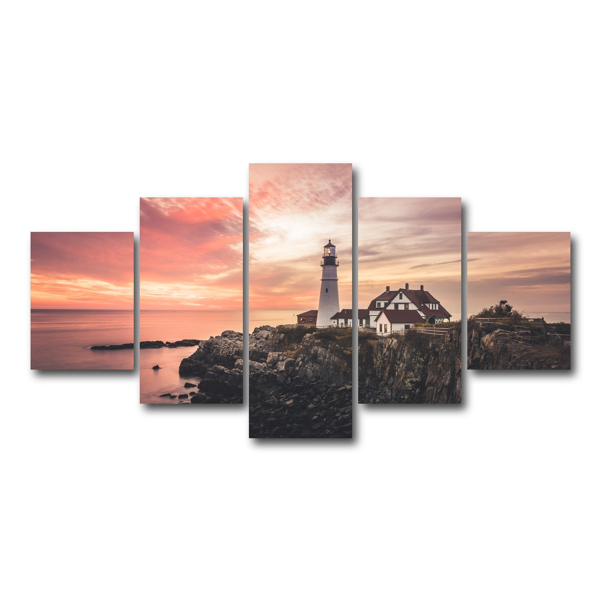 AUTO-MOCKUP WHITE | Portland Head Lighthouse | 5 Piece | Gallery Wrap Canvas | group=5_short