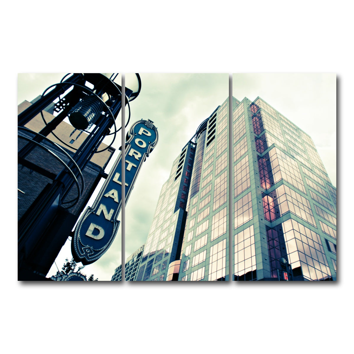 AUTO-MOCKUP WHITE | Portland Sign | 3 Piece | Gallery Wrap Canvas | group=12x24