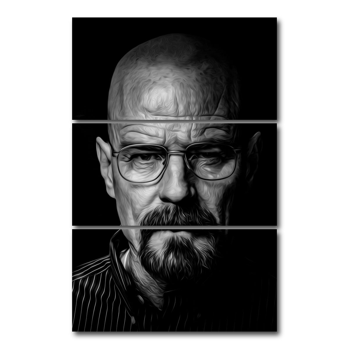AUTO-MOCKUP WHITE | Portrait breaking bad | 3 Piece | Gallery Wrap Canvas | group=12x24_stacked
