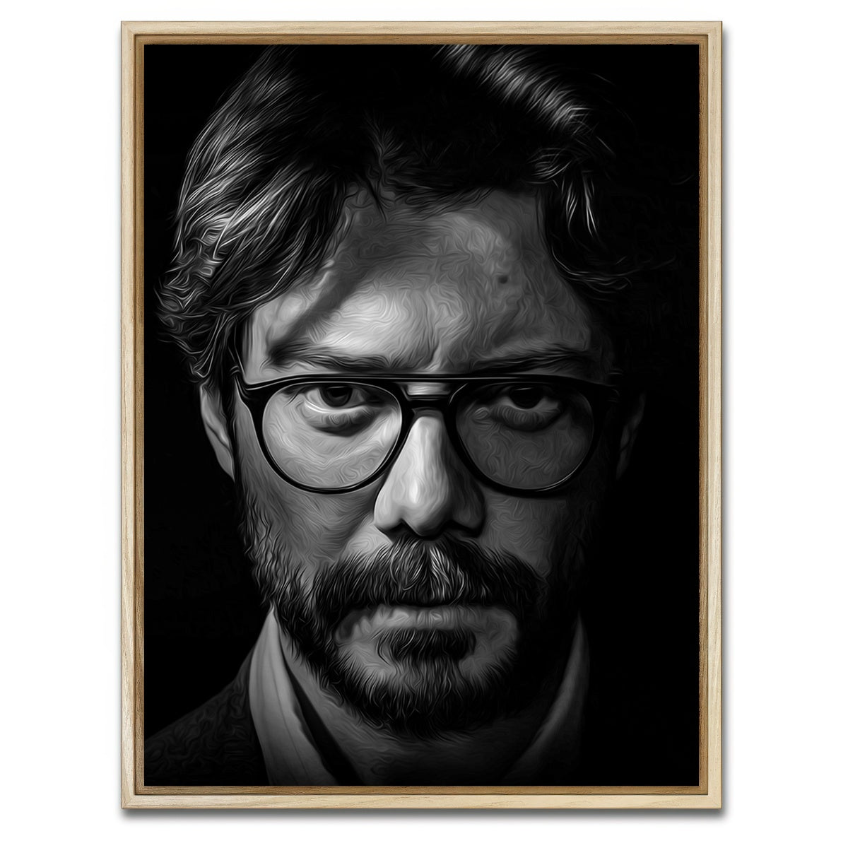 AUTO-MOCKUP WHITE | Portrait casa del papel | 1 Piece | Natural Framed Canvas | group=3x4