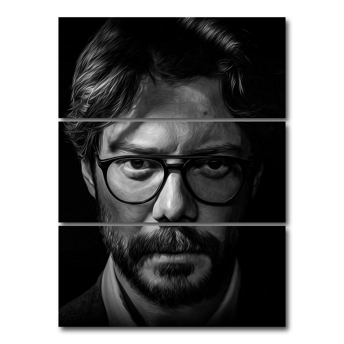 AUTO-MOCKUP WHITE | Portrait casa del papel | 3 Piece | Gallery Wrap Canvas | group=8x18_stacked