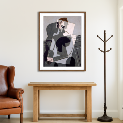 AUTO-MOCKUP ROOM | Portrait de Madame Josette Gris Wall Art