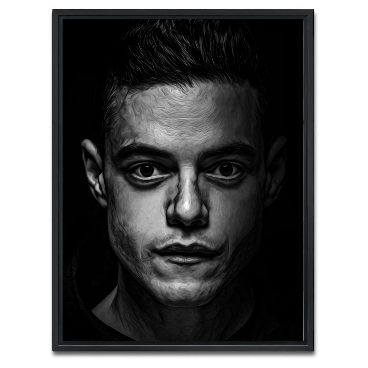 AUTO-MOCKUP WHITE | Portrait mr robot | 1 Piece | Black Framed Canvas | group=3x4