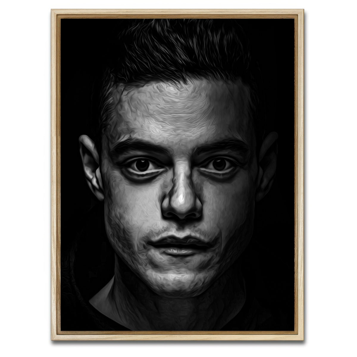 AUTO-MOCKUP WHITE | Portrait mr robot | 1 Piece | Natural Framed Canvas | group=3x4