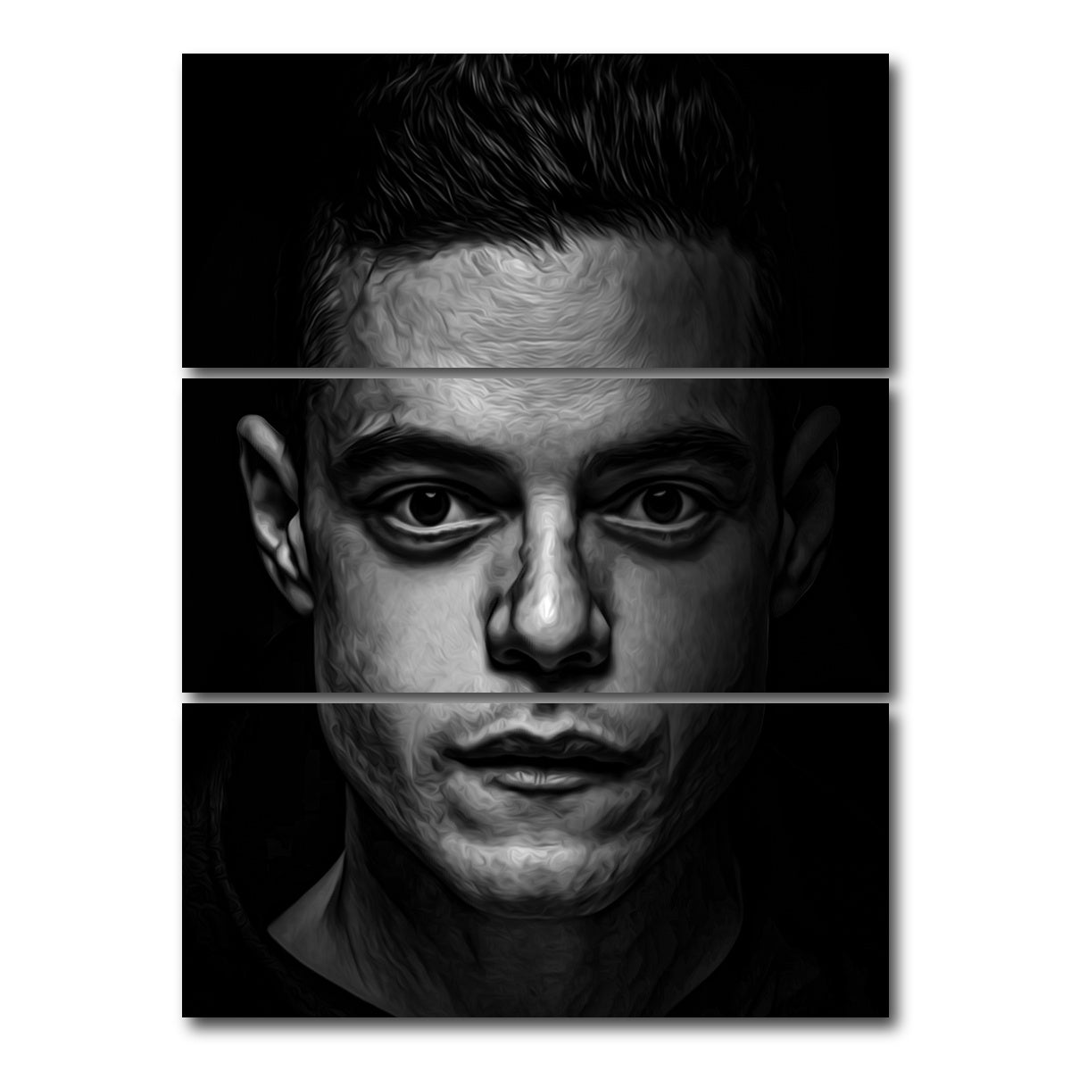 AUTO-MOCKUP WHITE | Portrait mr robot | 3 Piece | Gallery Wrap Canvas | group=8x18_stacked