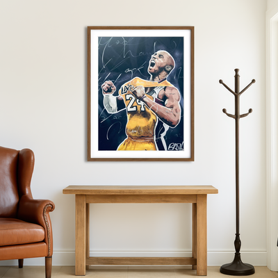AUTO-MOCKUP ROOM | Portrait of Kobe Wall Art