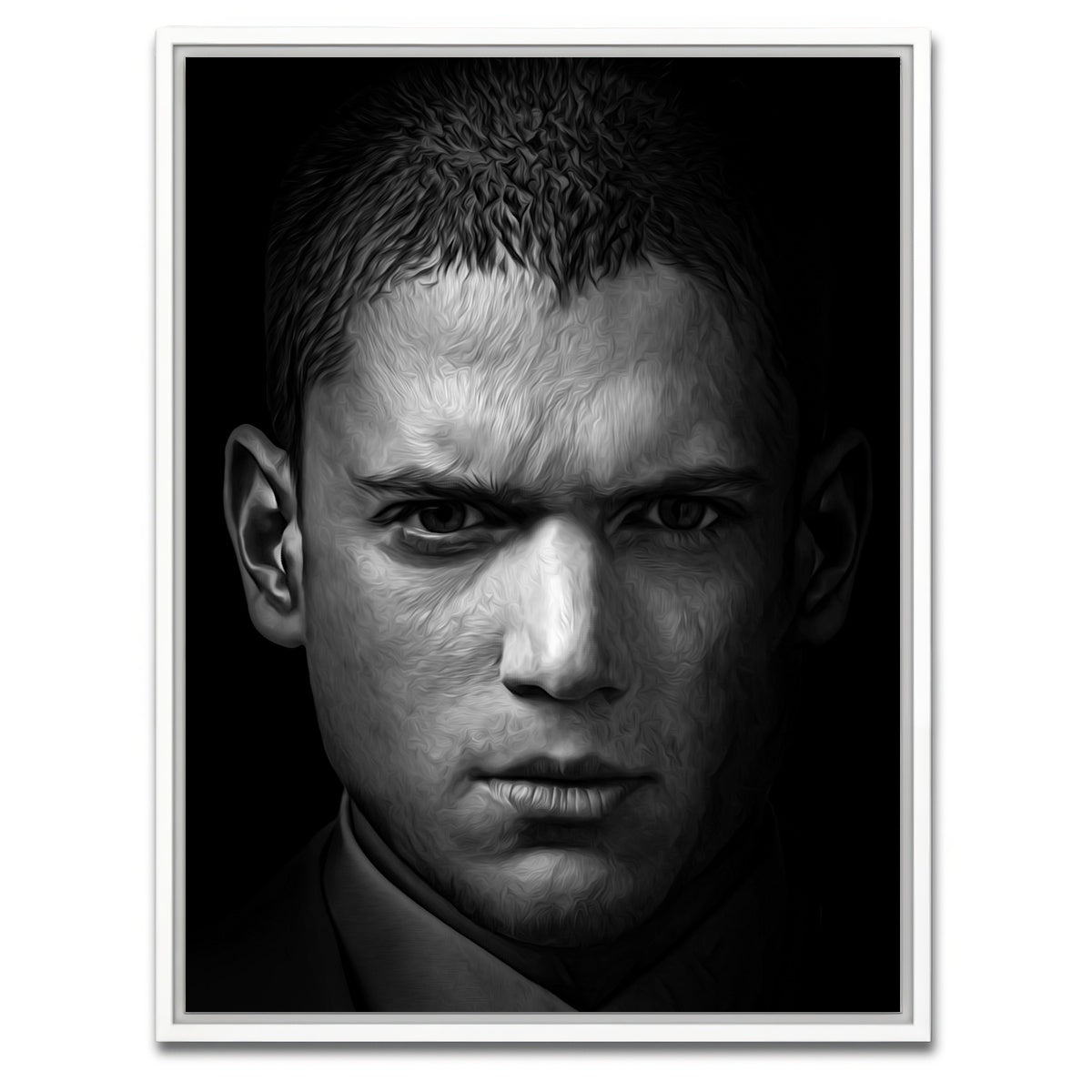 AUTO-MOCKUP WHITE | Portrait prison break | 1 Piece | White Framed Canvas | group=3x4